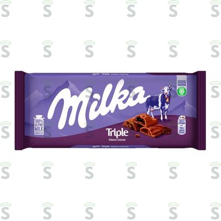  Chocolate Barra Milka Triple Choco Embalagem 90g