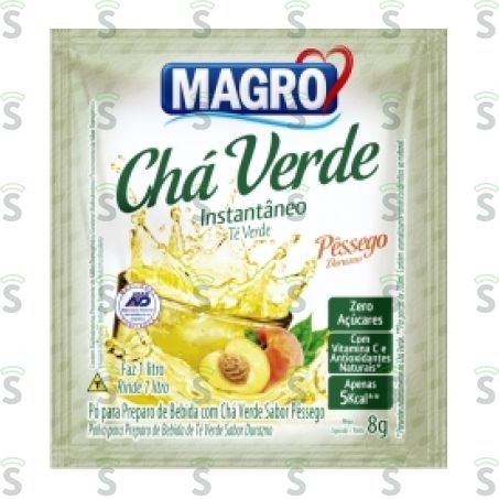  Chá Verde Com Pêssego Intantâneo Magro Sachê 8g