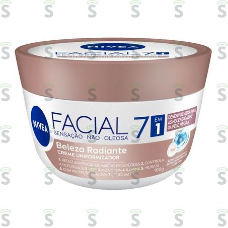  Creme Uniformizador Facial Nivea Beleza Radiante Pote 100gr