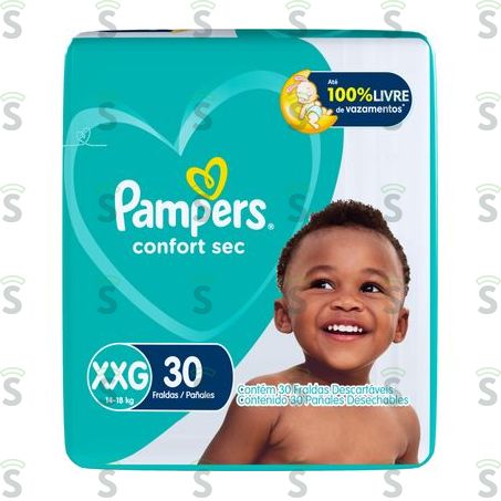  Fralda Pampers Total Conf Mega Xxg Comds 30un
