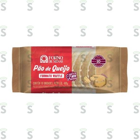  Pão de Queijo Congelado Waffle Forno de Minas Pacote 10 Unidades 400g