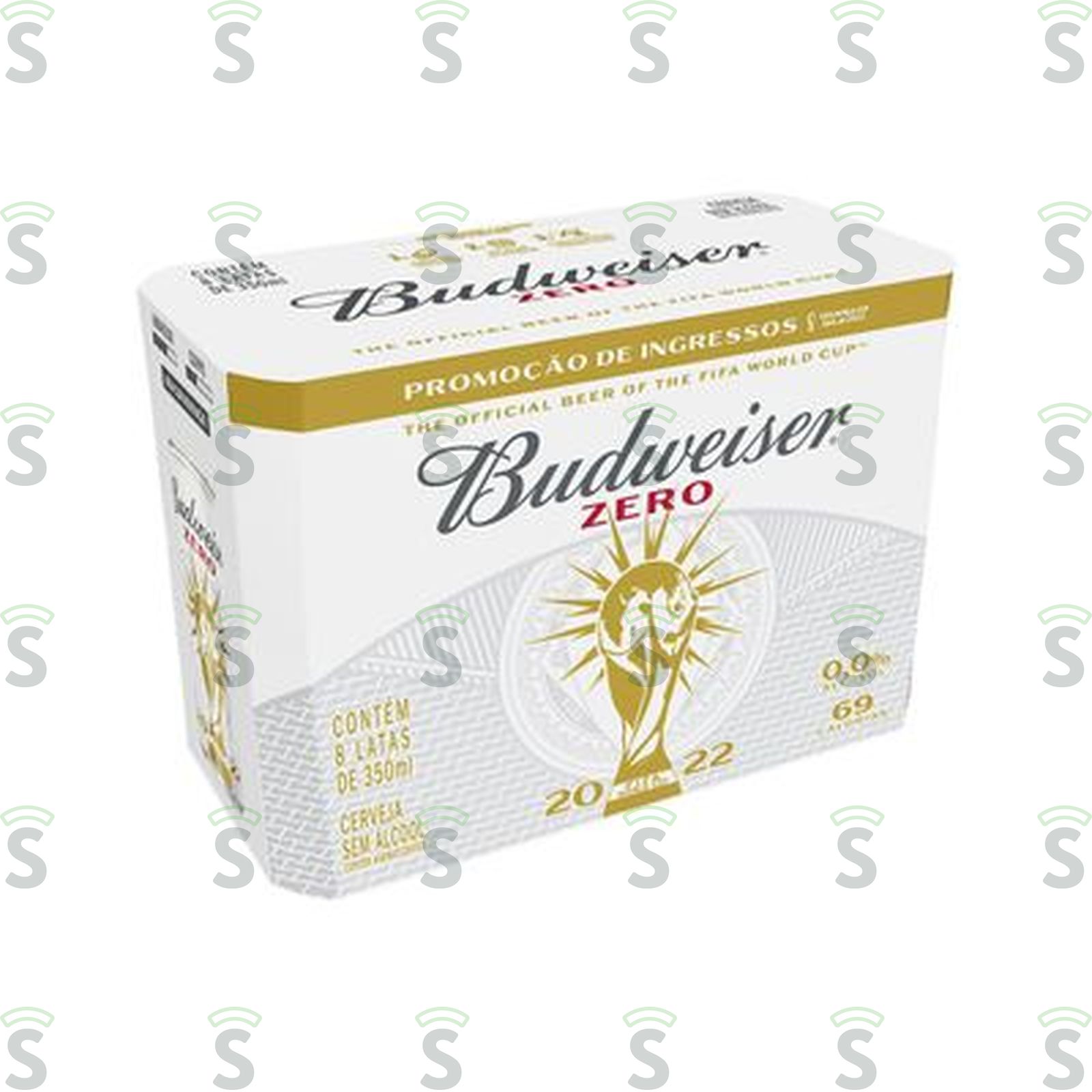 Cerveja Budweiser Zero Álcool Lata 350ml - Pacote com 8un - 2.8lt