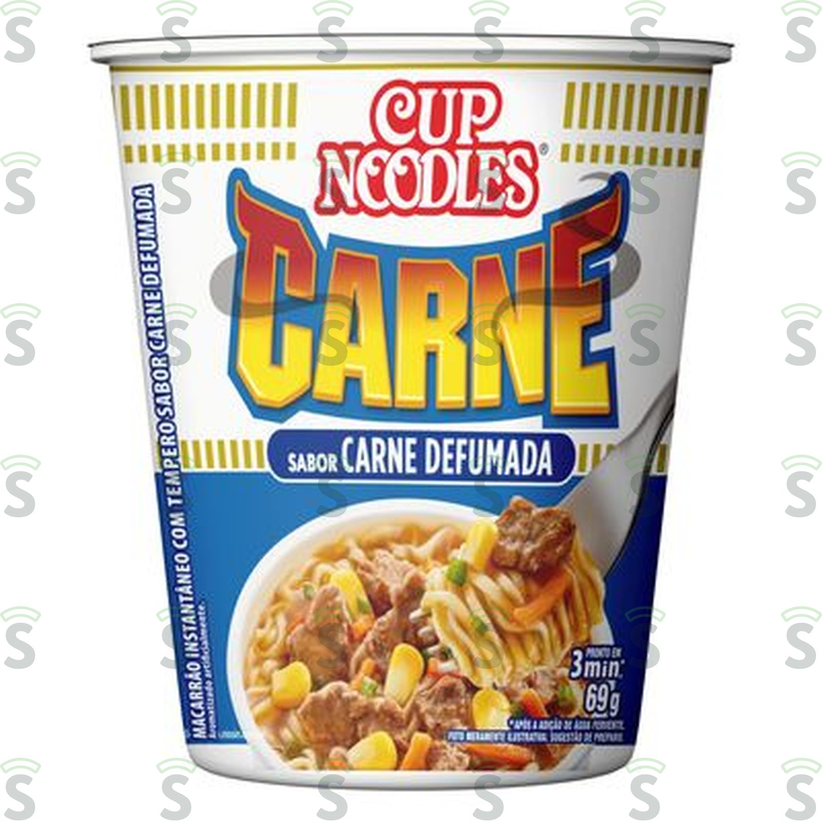 Macarrão Instantâneo Nissin Cup Noodles Carne Defumada Bandeja 69gr