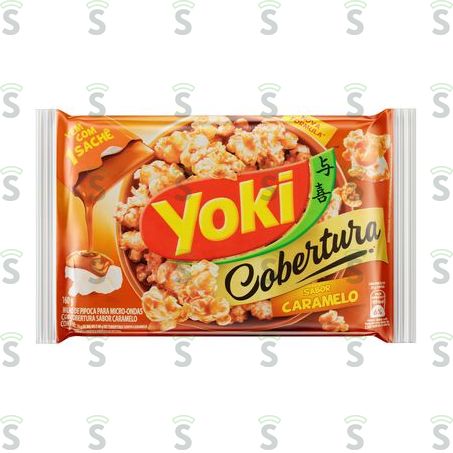  Pipoca de Microondas Yoki Popcorn Cobertura de Caramelo Pacote 160g