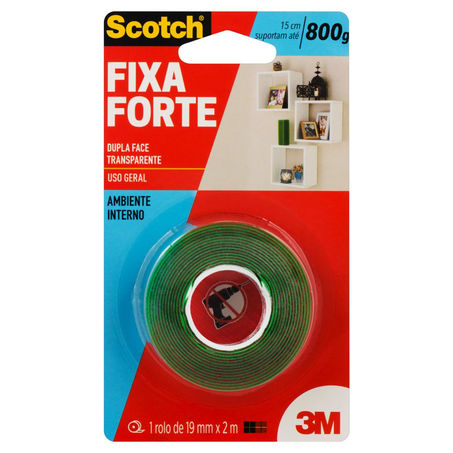 Fita Fixa Forte Scotch Tam. 19mm x 2m - Transparente