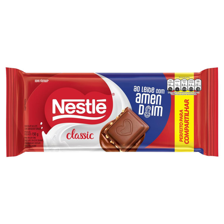 Chocolate Nestlé 150g - Classic - Ao Leite com Amendoim