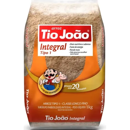 Arroz tio joão parboilizado integral 1kg