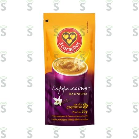  Capuccino 3 Corações Baunilha 20g