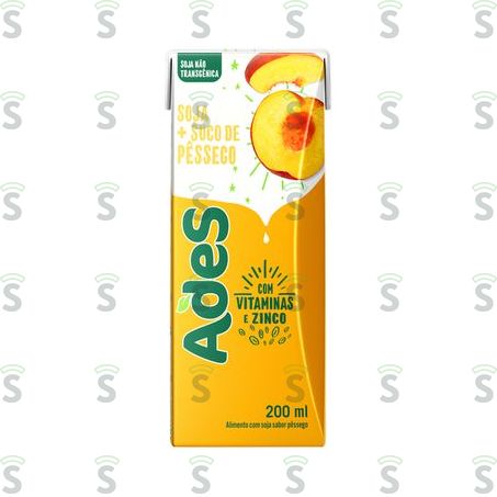  Bebida a Base de Soja Ades Sabor Pêssego 200ml