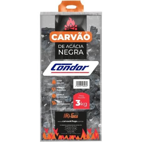 Carvão Vegetal Condor 3kg - Acácia Negra