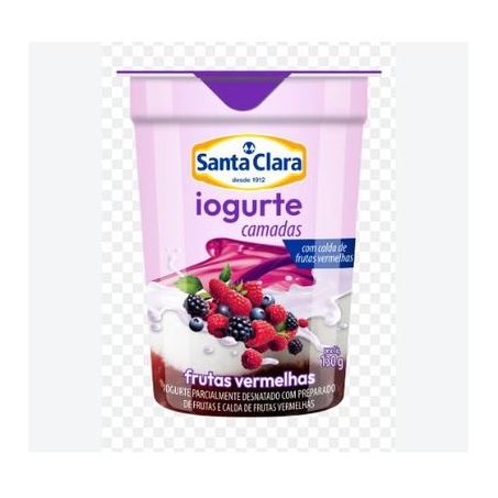 Iog santa clara camadas frutas vermelhas