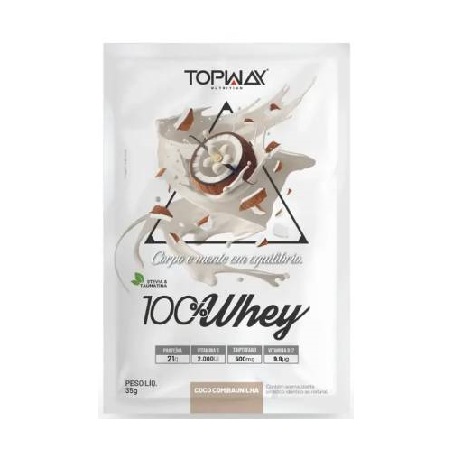 Suplemento Whey 100% Topway Coco C/Baunilha Sachê 35g