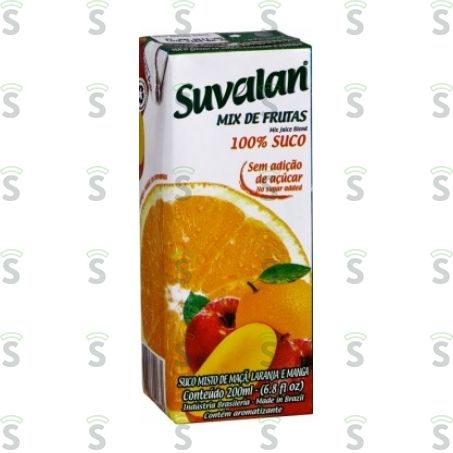  Suco Pronto Suvalan Mix Maçã, Laranja e Manga Sem Adição de Açúcar Caixa 200ml