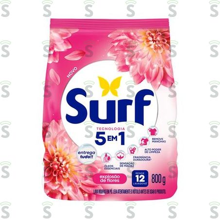  Surf-lava Roupas 800g Rosas Flor de Lis