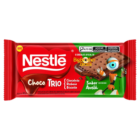Chocolate Nestlé 90g - Trio - Avelã