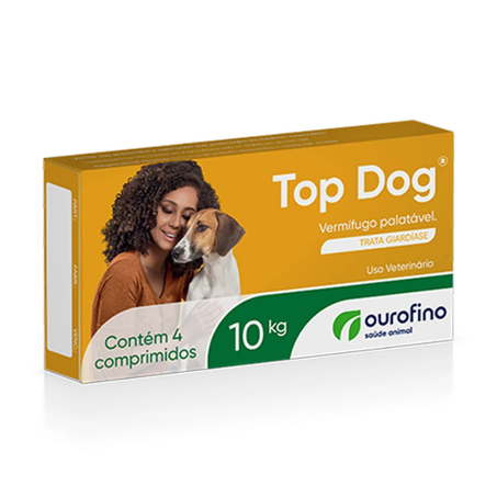 Vermífugo Top Dog para Cães 10kg 4 comprimidos