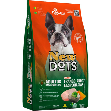 Ração para Cães New Dots 1kg - Raças Pequenas