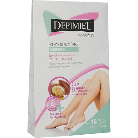 Cera Depilatória Corporal Depimiel Sensitive - Com 16 Folhas