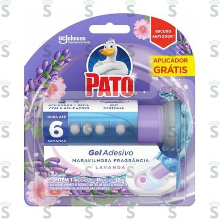  Detergente Sanitário Gel Adesivo Lavanda Pato Grátis Aplicador 38g