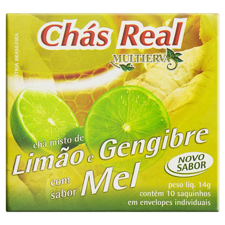Chá Real 14g - Limão, Gengibre e Mel - Com 10 Saquinhos