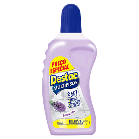 Limpador Destac 500ml - Lavanda - Diluível - Com 20% de Desconto
