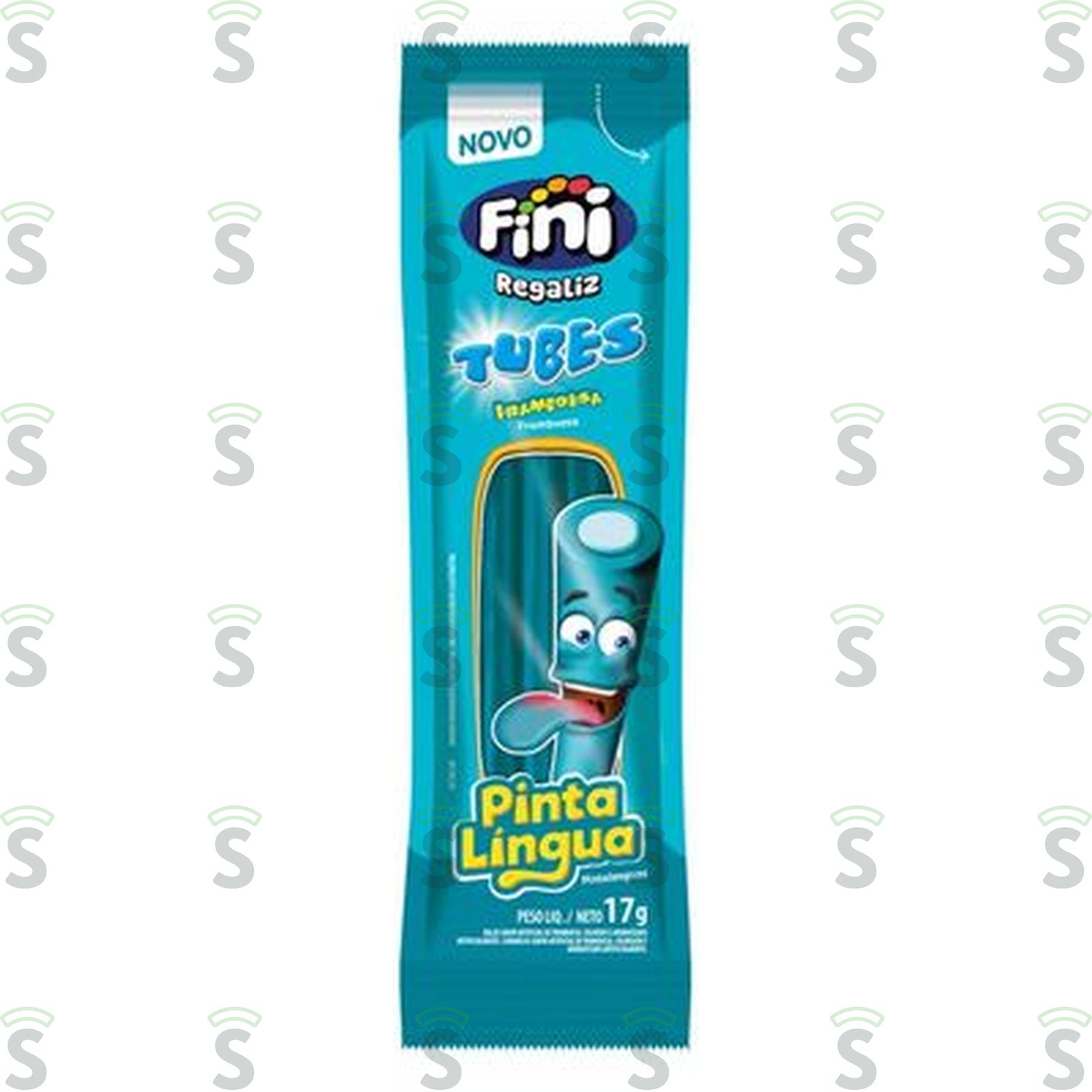 Bala de Gelatina Fini Regaliz Tubes Pinta Língua Embalagem 17G
