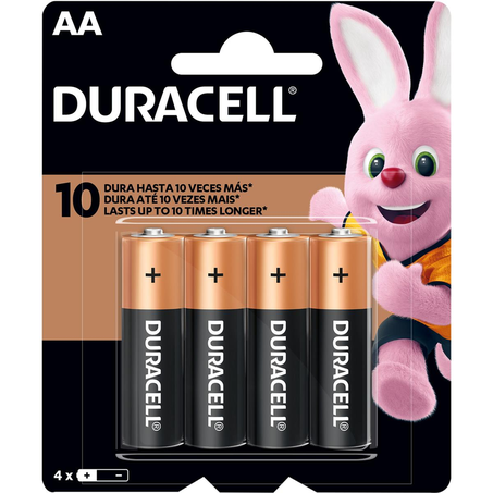 Pilha Duracell Alcalina AA - Com 4 Pilhas