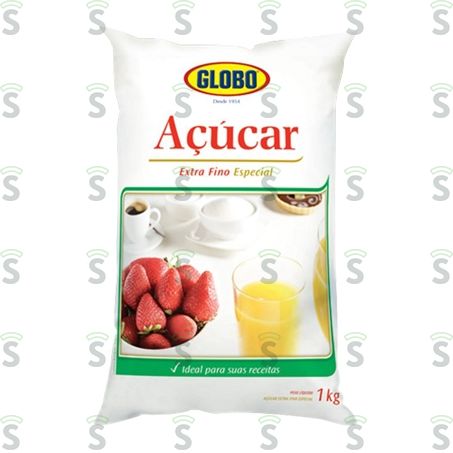  Açúcar Globo Extra Fino Embalagem 1kg