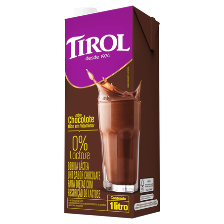 Bebida Láctea Tirol 1 Litro - Zero Lactose - Chocolate