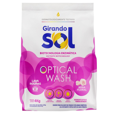 Sabão em Pó Girando Sol 4kg - Rosa Floral - Sachê