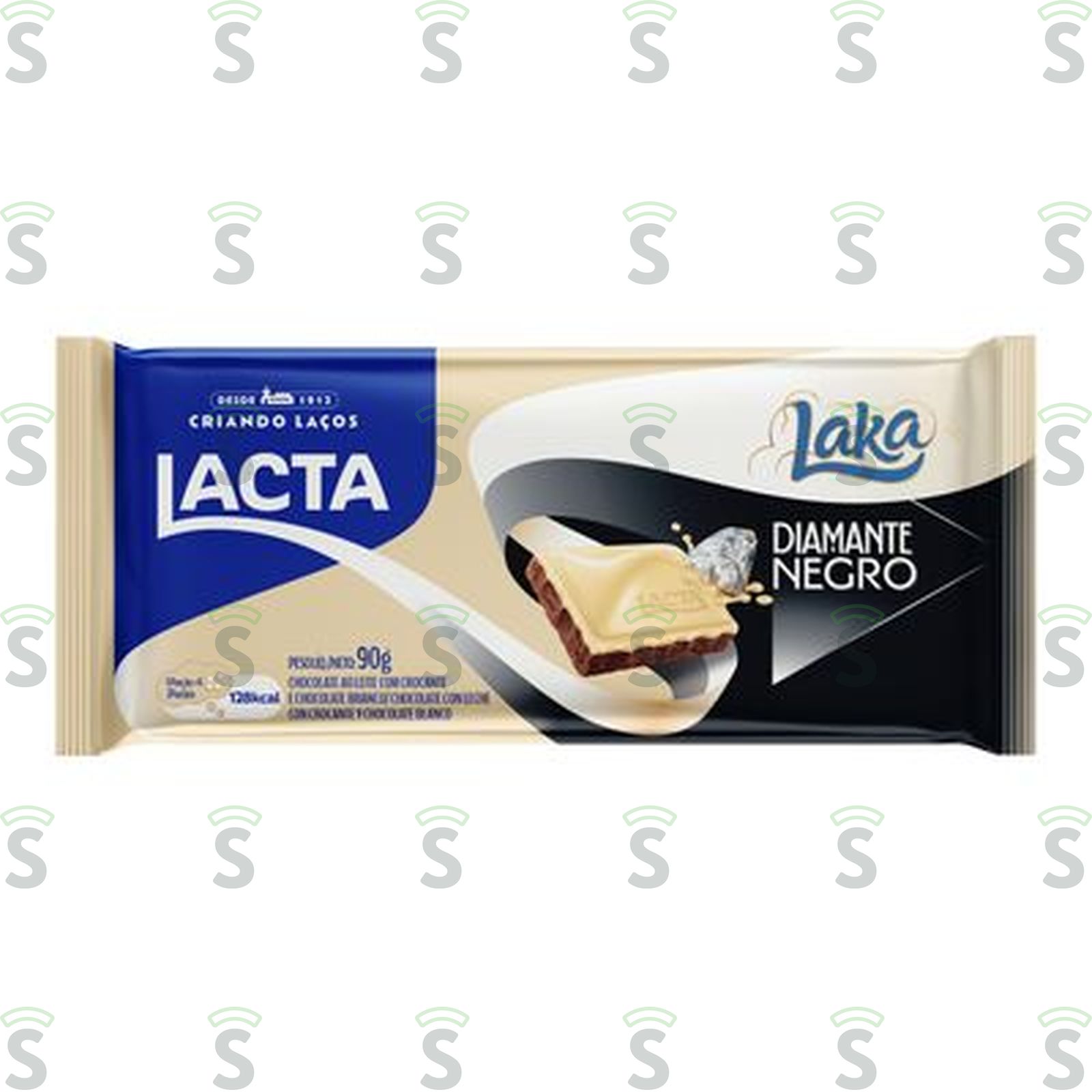 Chocolate Ao Leite E Branco Laka E Diamante Negro Lacta 90G