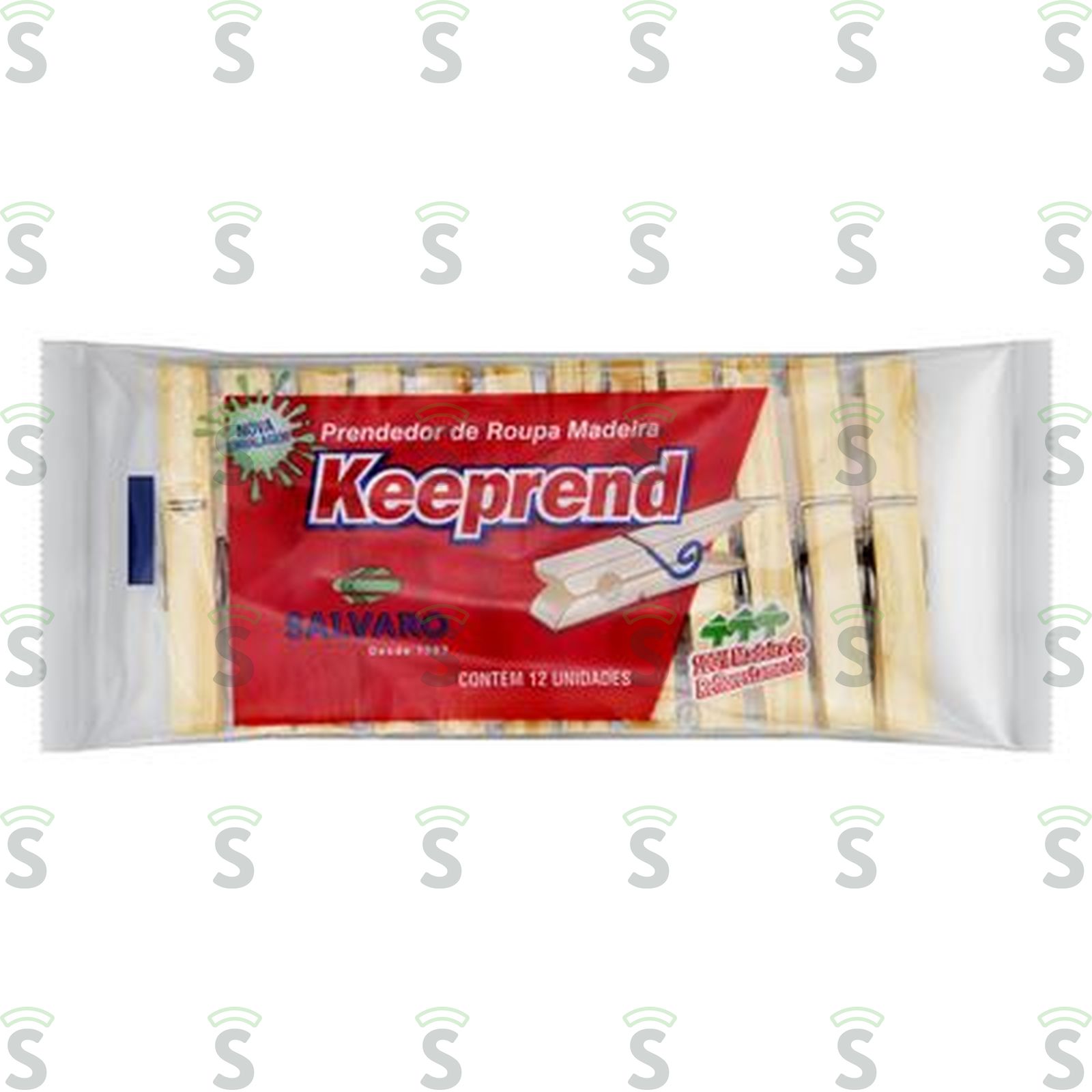 Prendedor Madeira Keeprend Embalagem 12UN