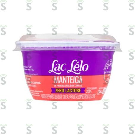  Manteiga de Primeira Qualidade Lac Lelo Zero Lactose Com Sal 200g