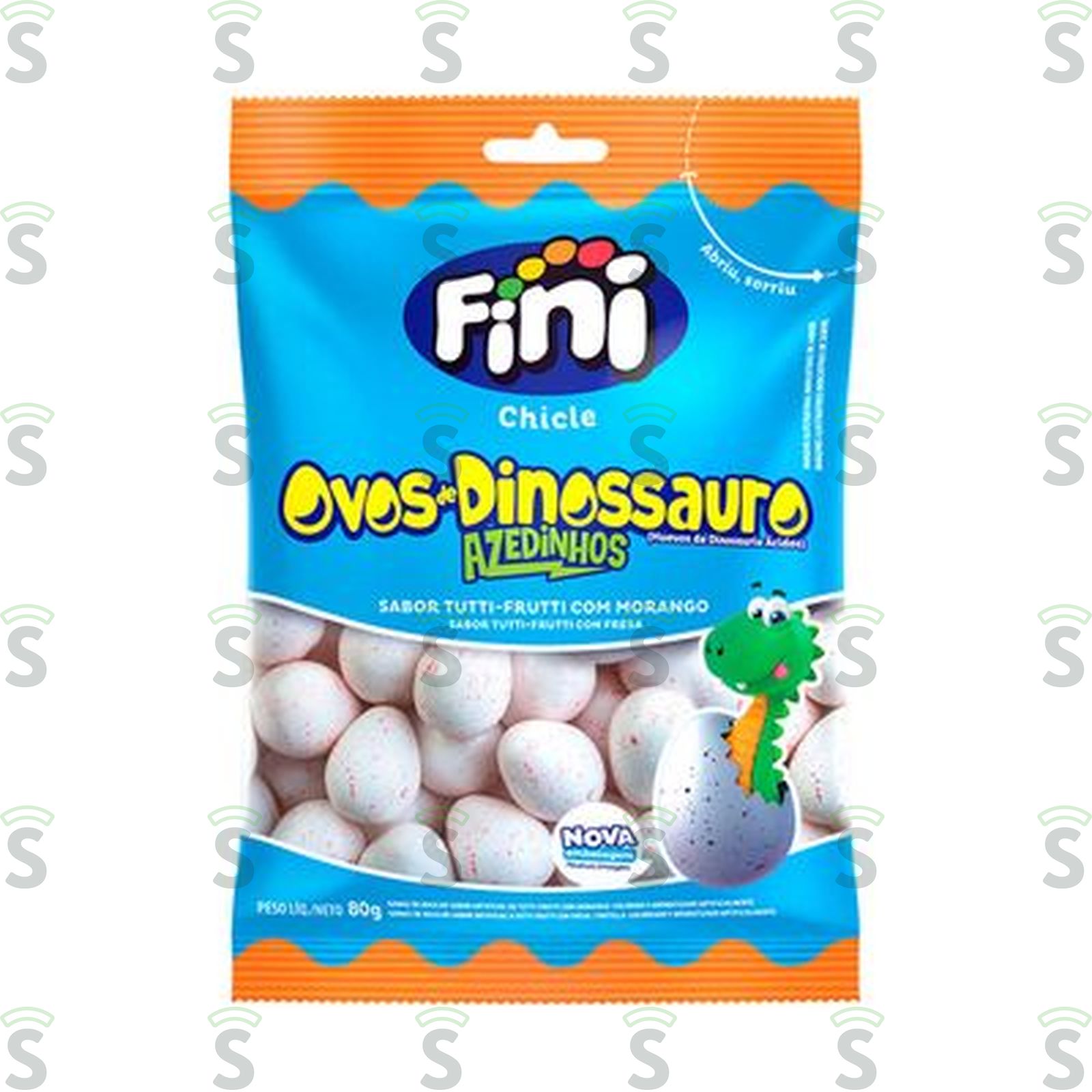Goma de Mascar Fini Ovos de Dinossauro Pacote 100G