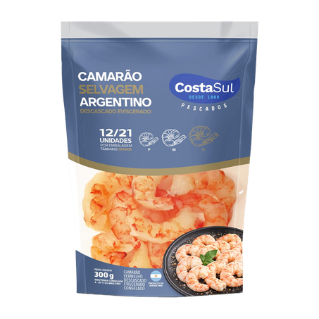 Camarão Costa Sul Selvagem Argentino 12/21 Descascado Eviscerado 300g