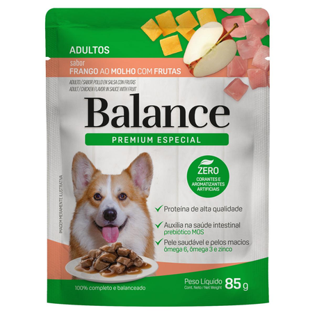 Ração para Cães Balance 85g - Adulto - Frango ao Molho com Frutas