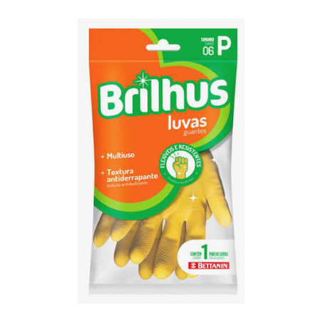 Luva Brilhus Multiuso Latex Pequena