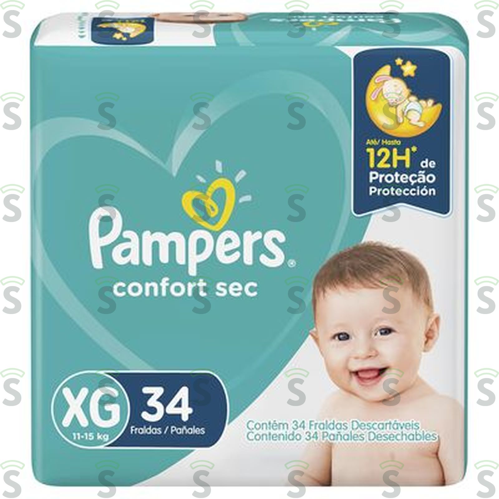 Fralda Pampers Total Conf Mega Xg 34