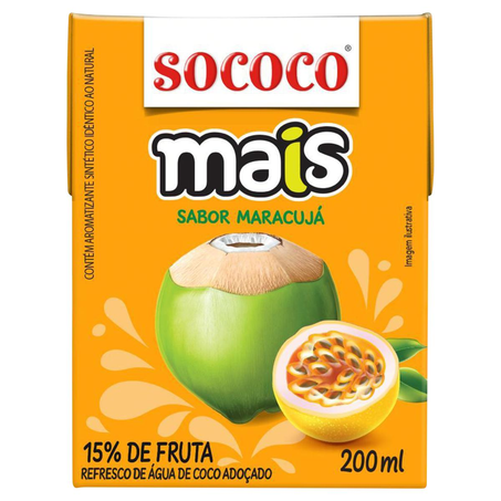 Água de Coco Sococo 200ml - Maracujá - TP