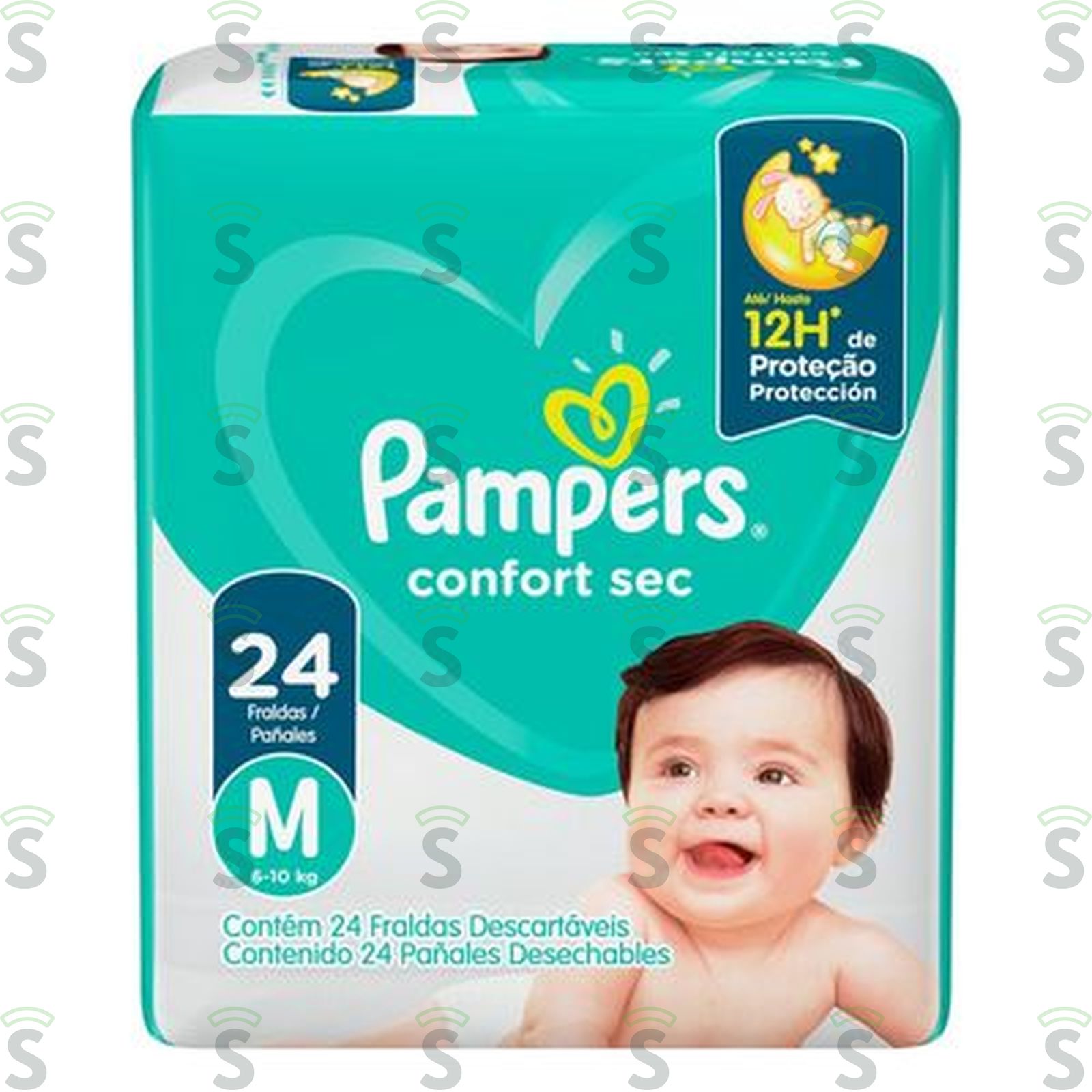 Pampers-fralda confortsec m c/24