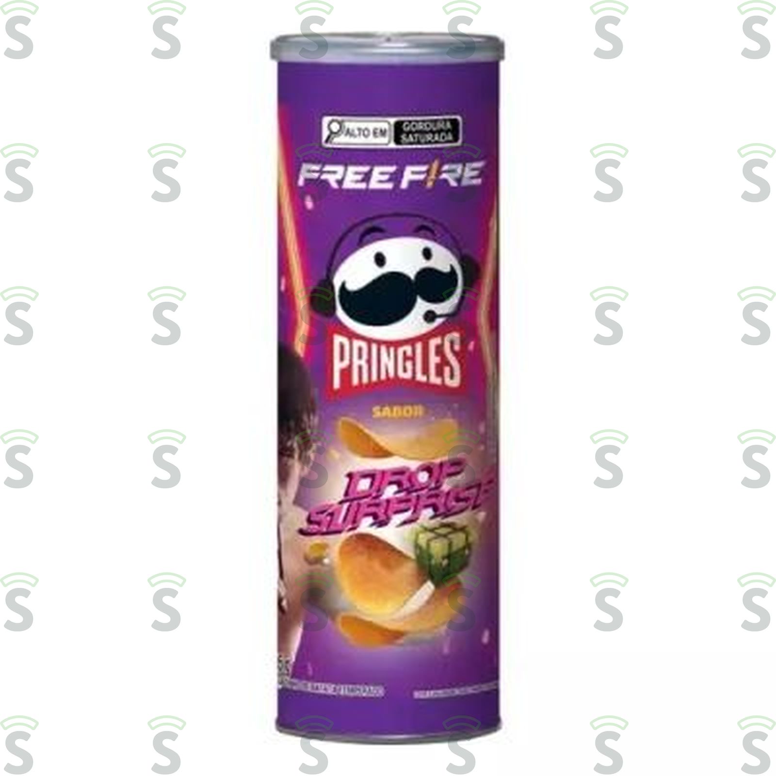 Salgadinho de Batata Pringles Drop Surprise Free Fire Pote 105gr