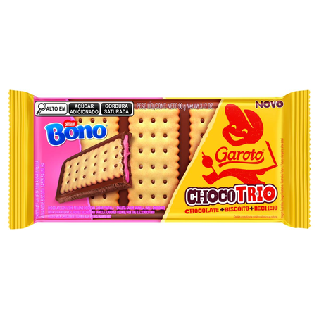 Chocolate Garoto 90g - Trio - Morango