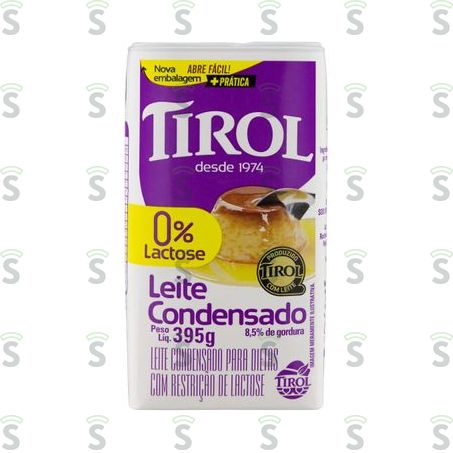  Leite Condensado Tirol Semidesnatado Zero Lactose Caixa 395gr