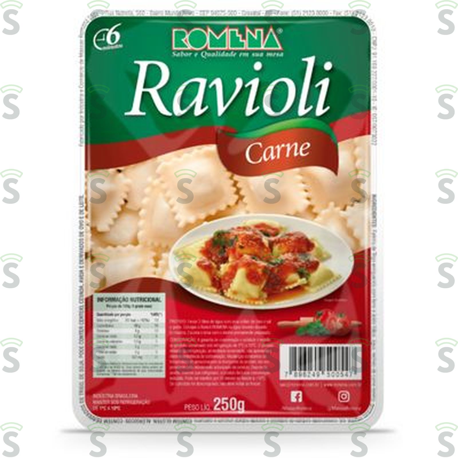 Massa Romena Ravioli Carne 250GR