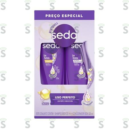  Kit Shampoo + Condicionador 325ml Cada Seda Liso Perfeito Caixa Com 2un - 650ml