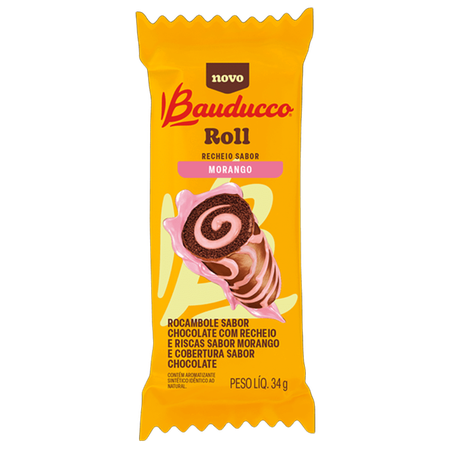 BOLINHO BAUDUCCO ROLL MORANGO 34G