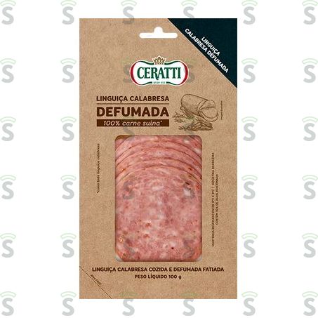  Linguiça Ceratti Calabresa Defumada Fatiada Pacote 100g