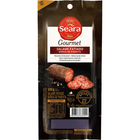 Salame Seara Gourmet 100g - Fatiado - Borda de Pimenta