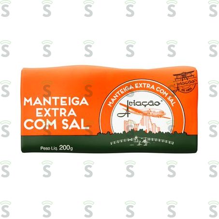  Manteiga Extra Aviação Com Sal Tablete 200g