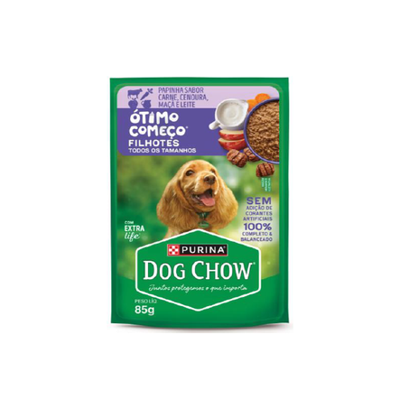 ALIMENTO P/CÃO DOG CHOW FILHOTES CARNE E CENOURA SACHÊ 85G